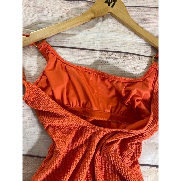 Michael Michael Kors women's Orange One Piece Textured Swimsuit - 6 - Picture 11 of 12
